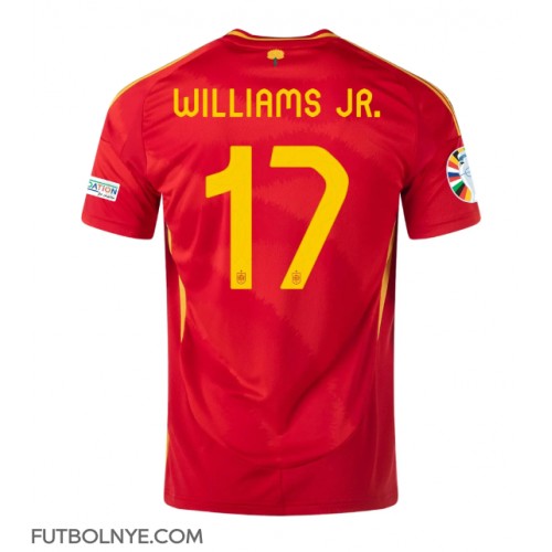 Camiseta España Nico Williams #17 Primera Equipación Eurocopa 2024 manga corta